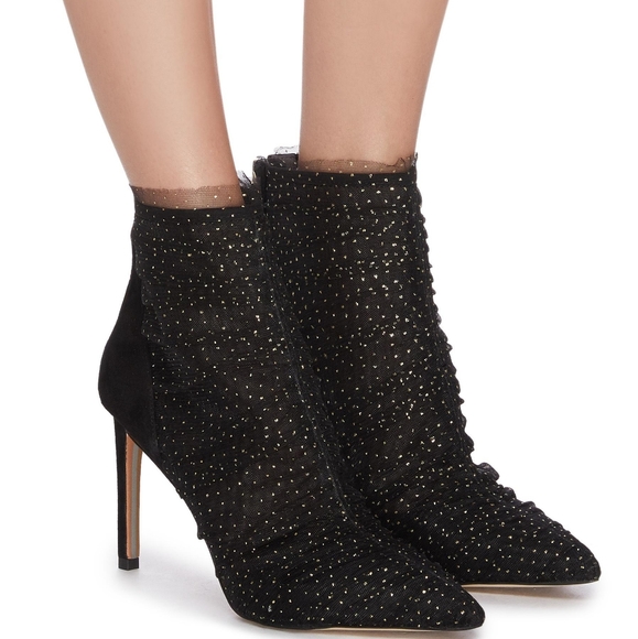 Sam Edelma Farren Tulle Pointed-Toe Booties - Picture 2 of 12